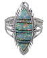 Southwest Opal Inlay Silver Ring Jewelry Size 7-3/4 GS58717